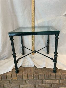 Glass Top Metal Side Table