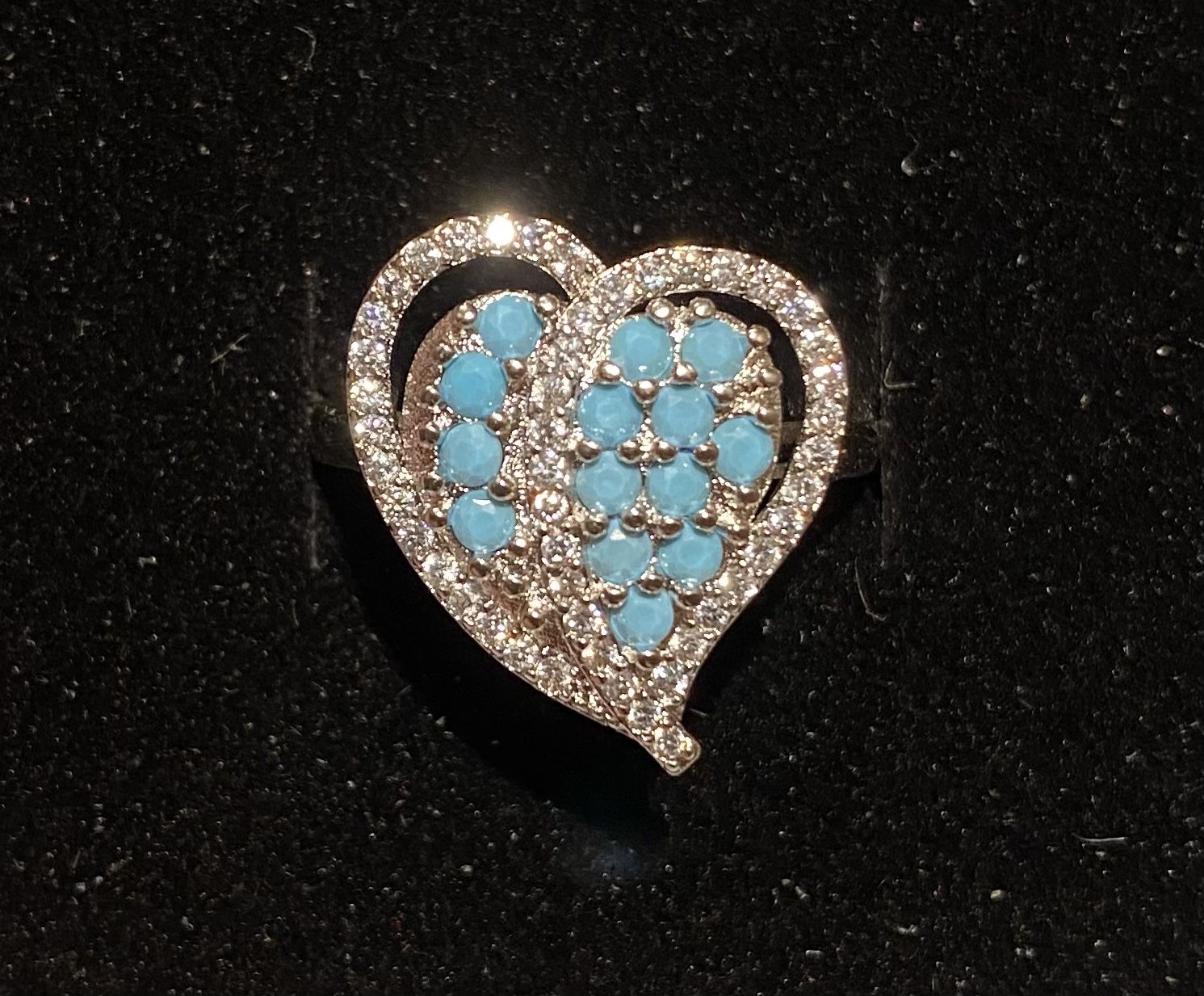 Turquoise Ring 925 Sz 7 Or 8