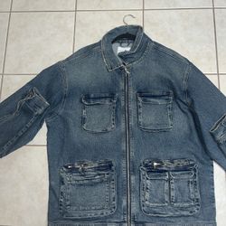 Men’s Fashion-nova Denim Cargo Jacket 