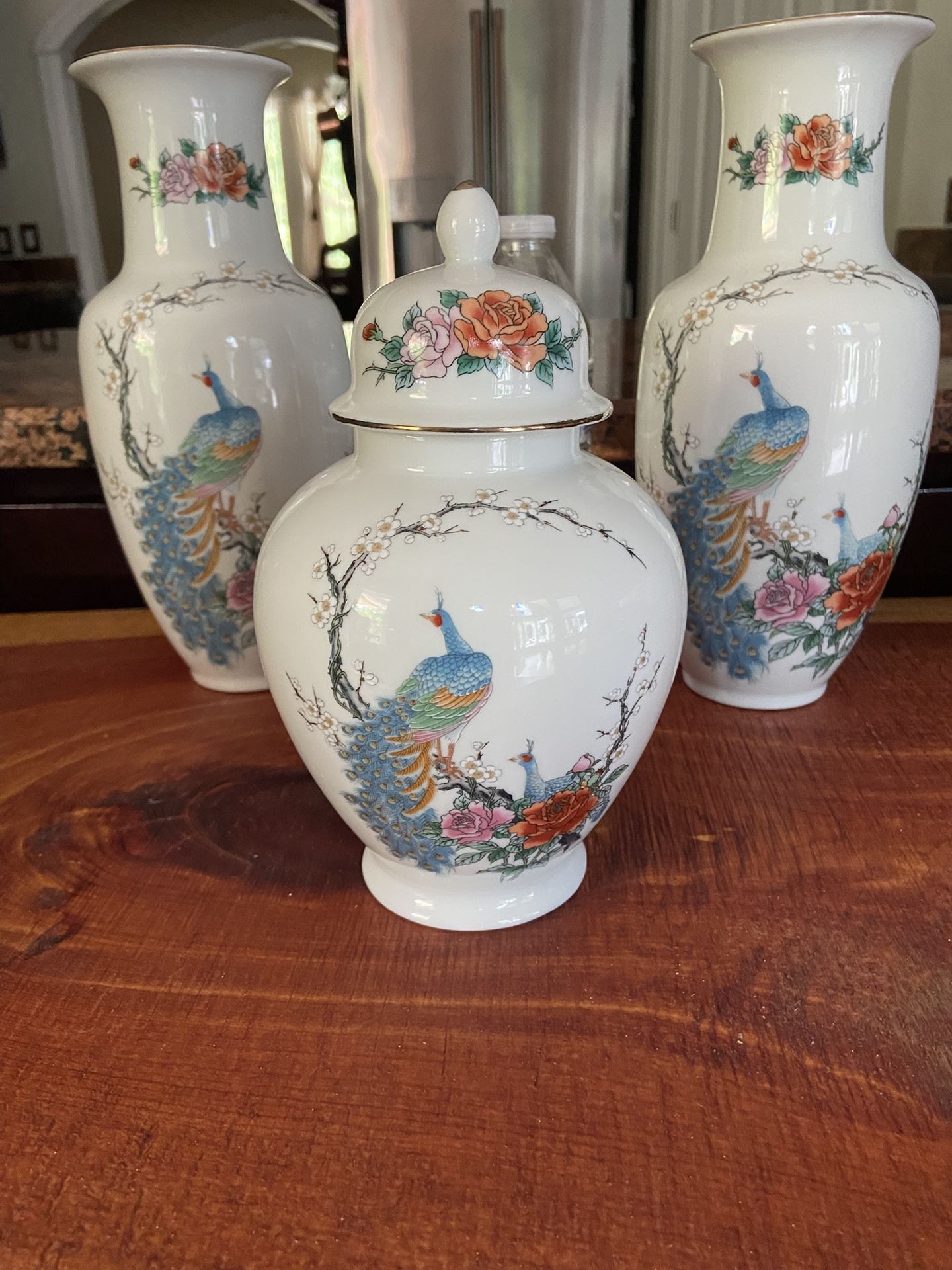 Authentic Japanese Vases Set Of Three