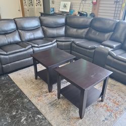 Gray Power Reclining Sectional Pocketed Coil Seating
