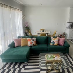 Green Velvet Couch 