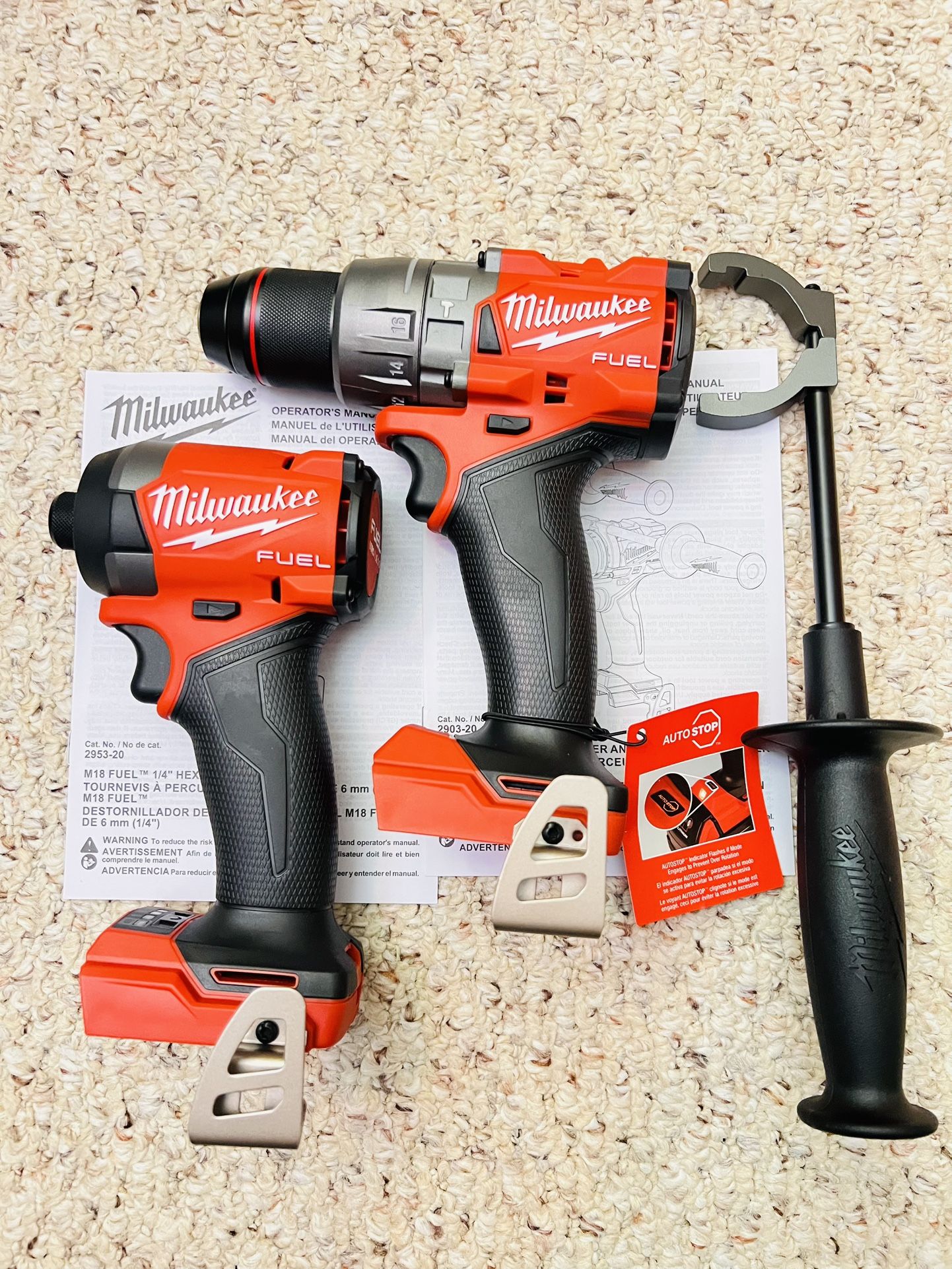 *NEW* Milwaukee M18 Fuel Brushless 1/2” Hammer Drill and 1/4” 4-Speed Impact Driver (Bare Tools)