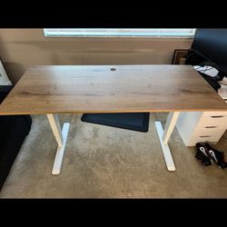 Natural Wood Standing Desk 6ft By 2.2 Ft
