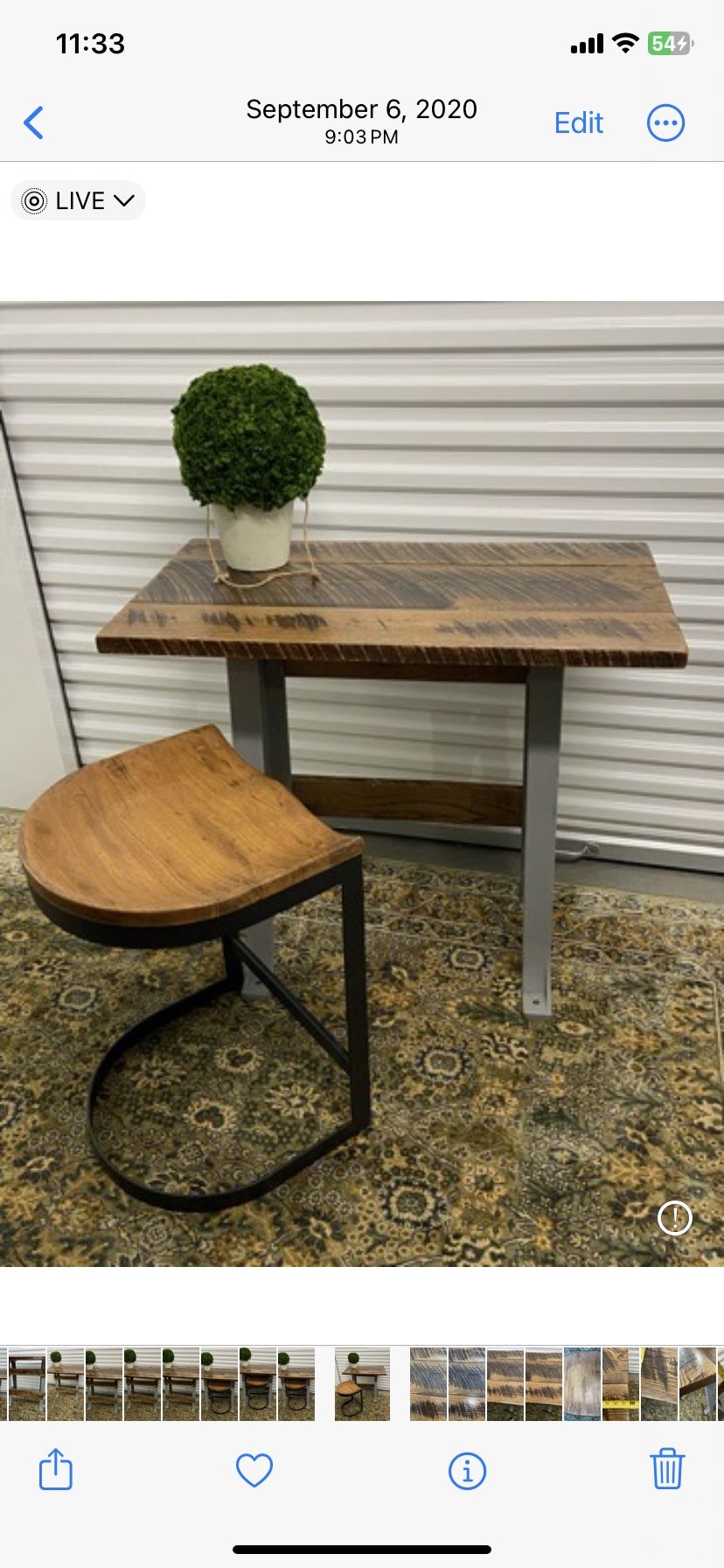 Vintage Steel/Reclaimed Wood Desk, New Chair