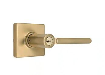 Defiant
Tonebridge Satin Brass Keyed Entry Door Lever with Square Rose