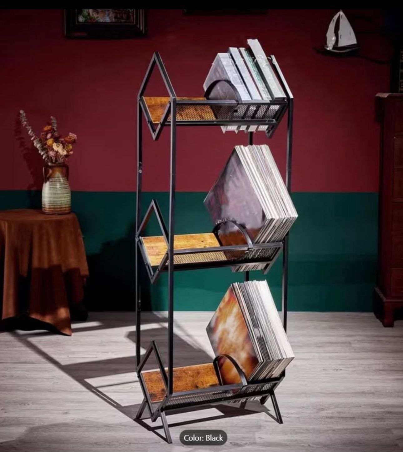 3 Tier Vinyl Record Album Storage Rack Shelf