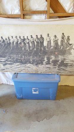 Antique fishing picture on hardback