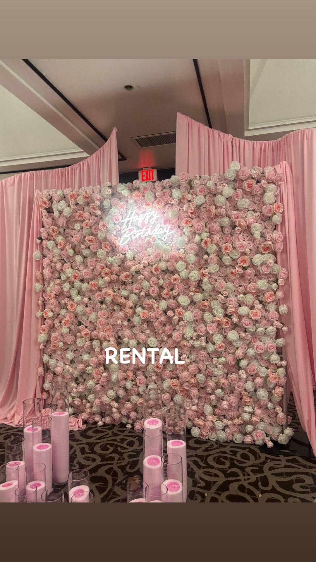 Pink Flower Floral Wall