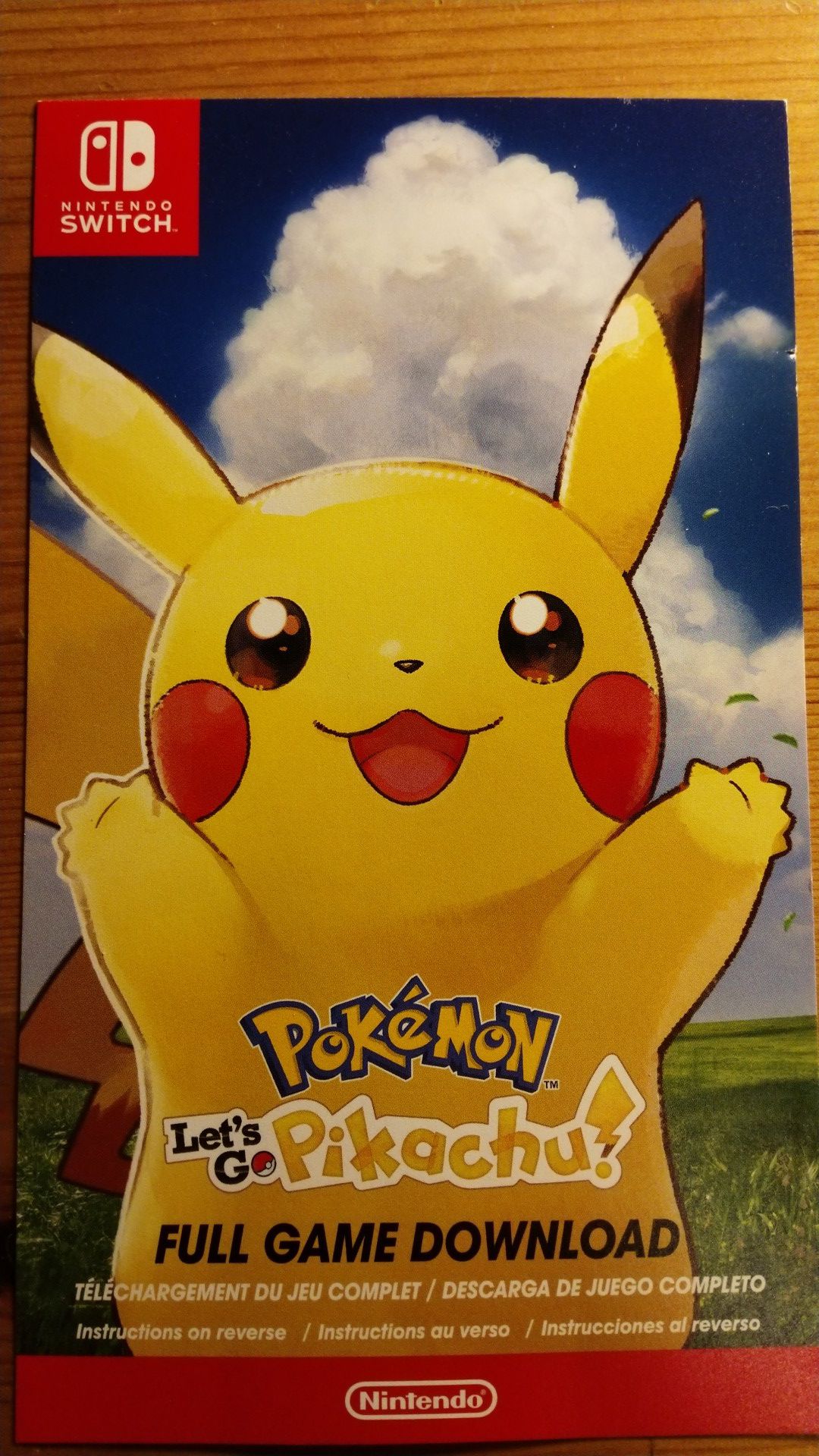 Nintendo Switched Game Download Code - Pokemon Let's Go Pikachu
