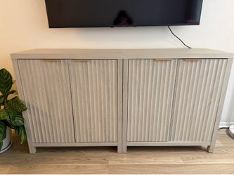 Modern Fluted Buffet Cabinet With Storage
