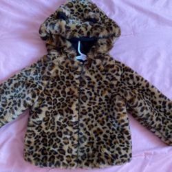 BabyGap Leopard Faux Fur Jacket 3T