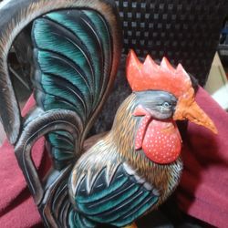 Vintage Wooden Carved Rooster. 26"