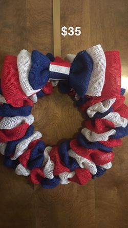 Homemade Wreath 4th of a July