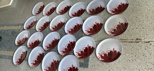 Plates plastic 22 pieces for $7