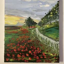 Red Poppies Valentine’s Gift Large Painting 