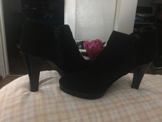 Unlisted black suede booties