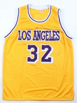 Magic Johnson autographed COA new lakers uniform.