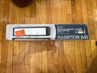 Hampton Bay Woodbury 24.6 in. 1-Light Matte Black Integrated LED Bathroom Vanity Light Bar with Frosted Acrylic Shade
