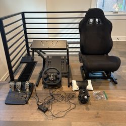 Complete Racing Rig Seat With PS4 G923 Pedals And Shifter (Read Description)