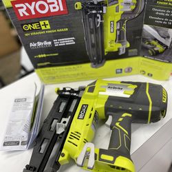 RYOBI ONE+ 18V Cordless AirStrike 16-Gauge 2-1/2 in. Straight Finish Nailer (Tool Only) with Sample Nails