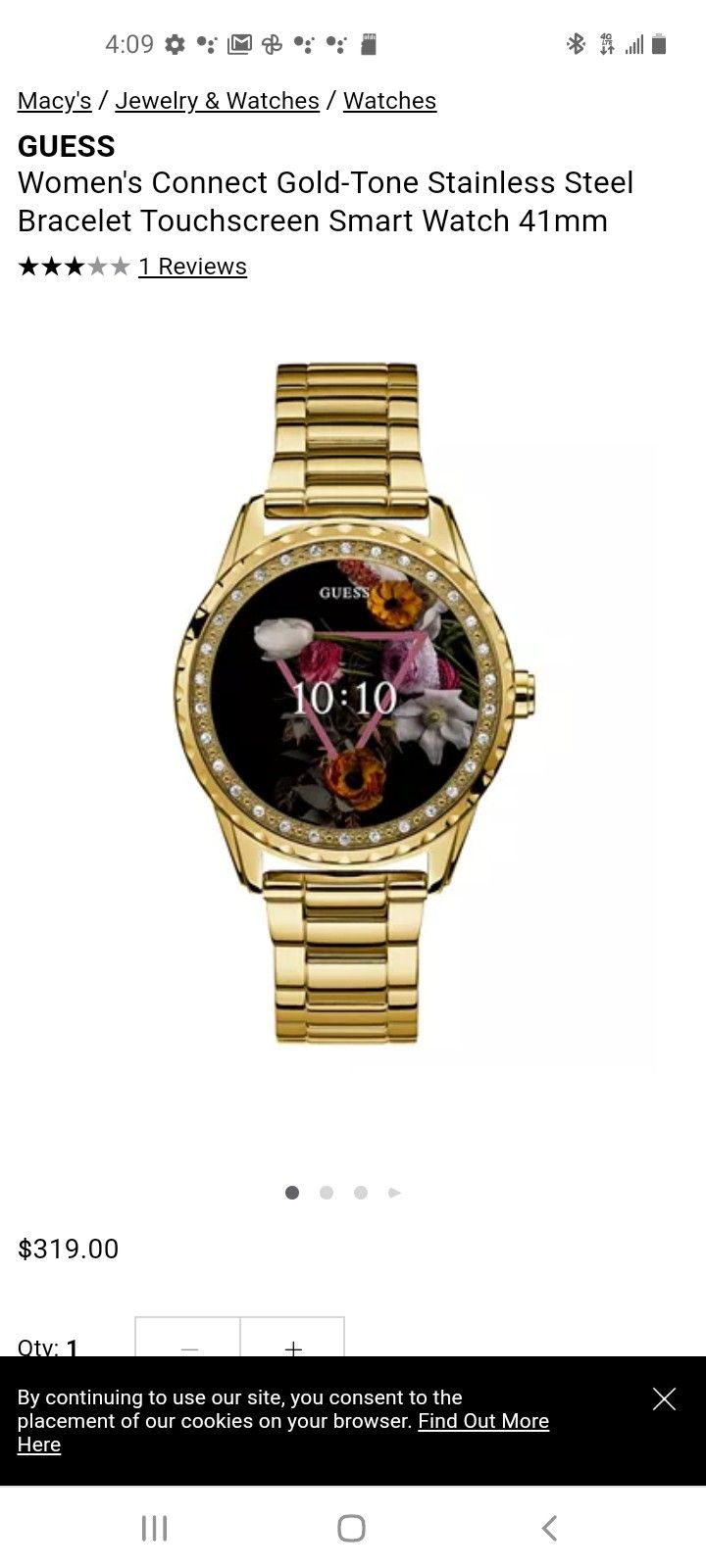 Guess Connect 41mm Smartwatch Stainless Steel Guess Connect App