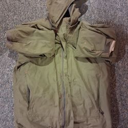 Timberland Weathergear Men's Olive Oil Full-Zip Hooded Jacket Large