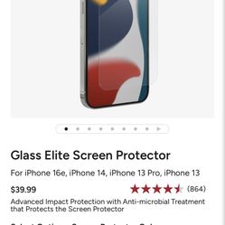 InvisibleShield Glass Elite Screen Protector iPhone 13/13 Pro, iPhone 14 and IPhone 16e