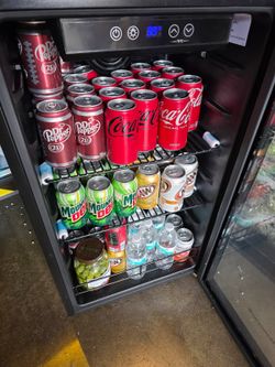 Stainless Steel Glass Door Mini Fridge