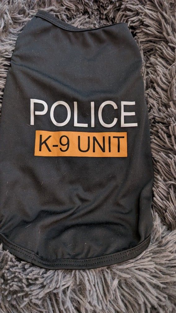 NEW Police Dog K-9 Unit - Brand New 15" Long, 18" Chest, Puppy Clothes Shirt