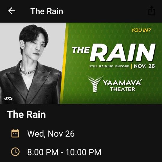 THE RAIN @YAAMAVA Tonight