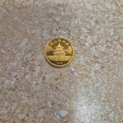 1989 Panda China 1/10 Oz Gold 10 Yuan Coin