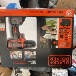 BLACK+DECKER 12V MAX Drill & Home Tool Kit, 60-Piece (BDCDD12PK)