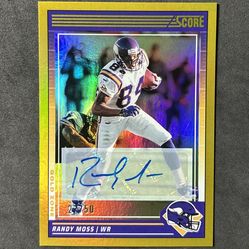 2024 Score Randy Moss #189 Gold Zone Signatures /50 Autograph Vikings