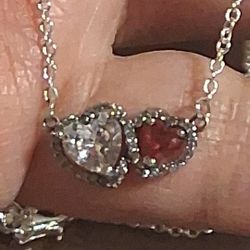 Pandora Authentic Brand New Sterling Silver Timeless Cz Halo Hearts 19.1 Adjustable Necklace 