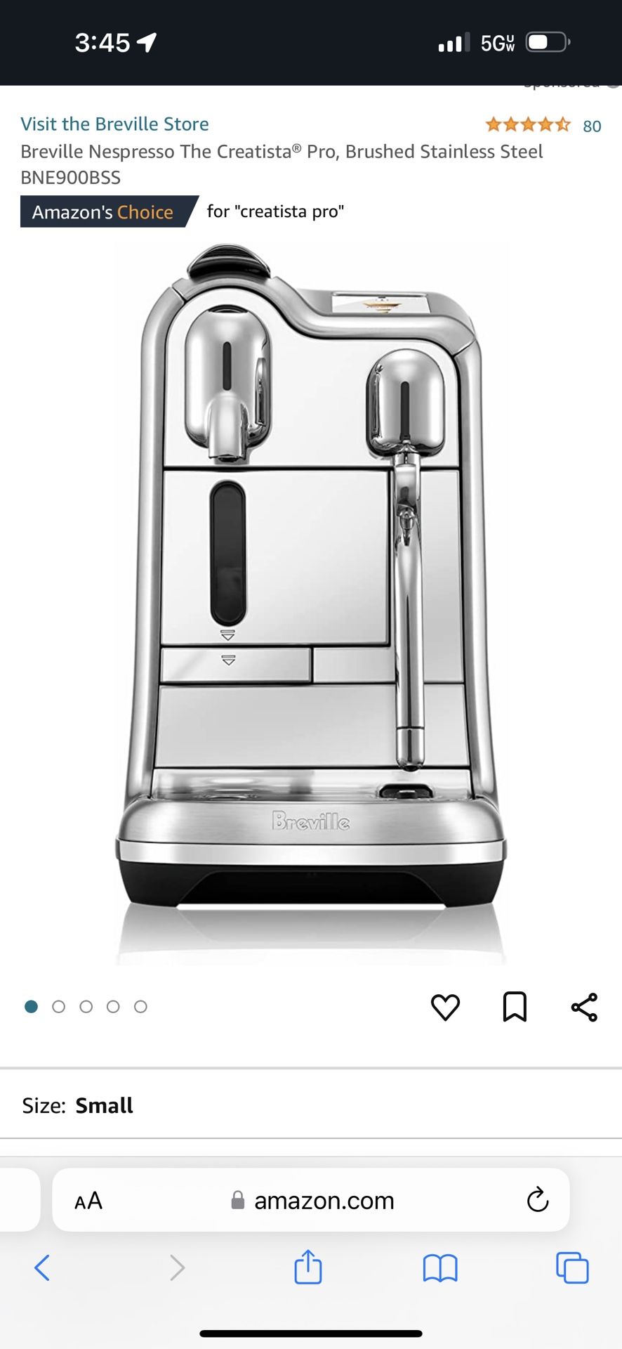 stainless steel nespresso creatista pro amazon