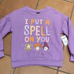NEW Disney Hocus Pocus Girls Sweatshirt size M 7/8 