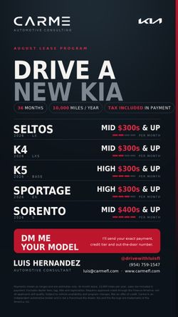 Kia August lease