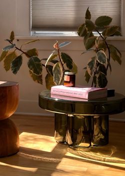 Glass side table