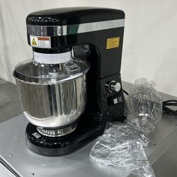 ChefAsst CA-MXN7C Black 7L 0.36 HP Bowl Lift Countertop Mixer with Standard Accessories