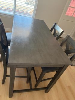 Gray Counter Height Dining Table with Chairs