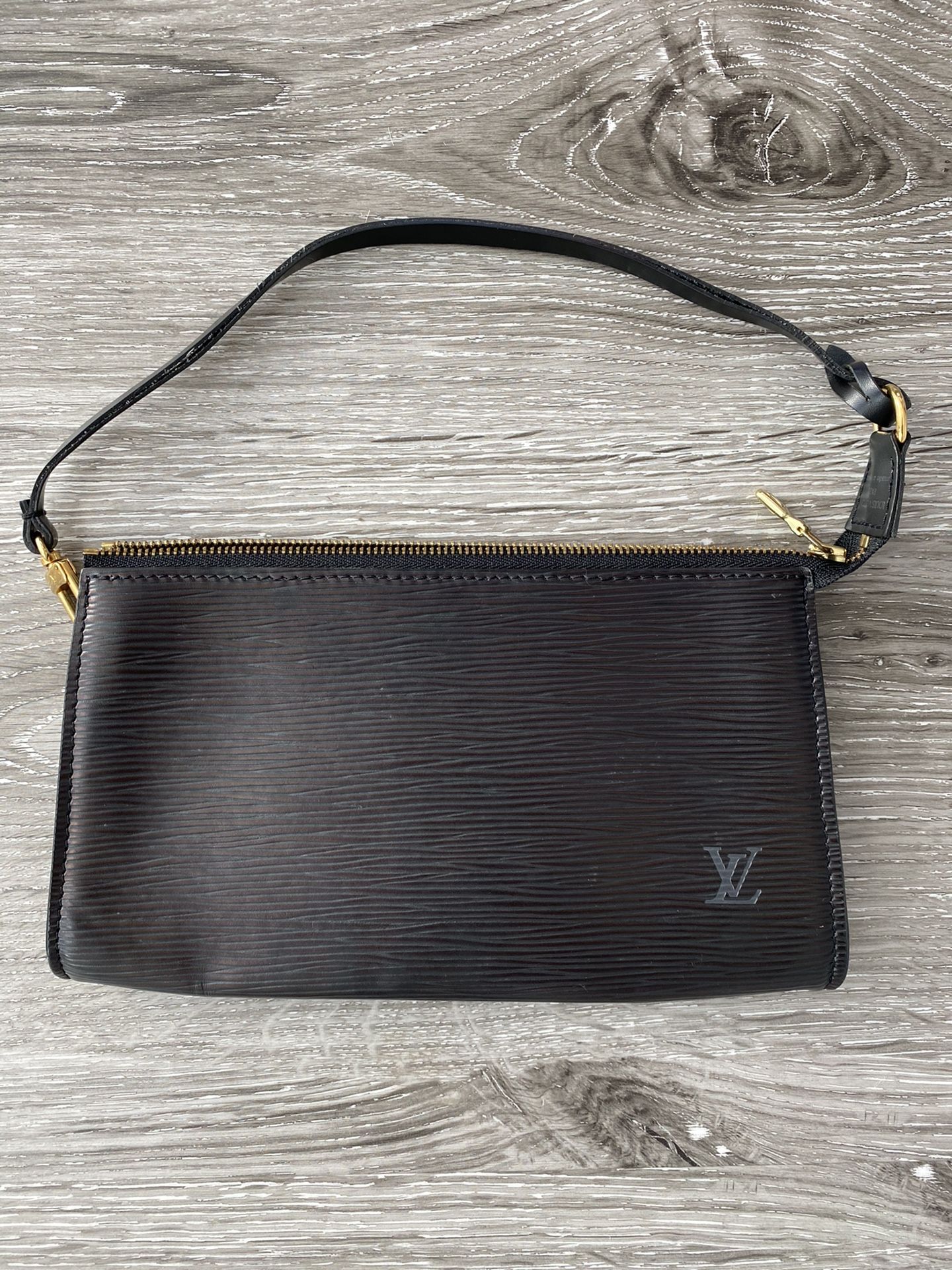 Louis Vuitton Black Epi Pochette purse with dust bag