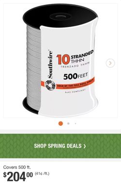 2 rolls of 10 AWG Stranded THHN Wire 500ft White