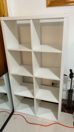 white storage shelf 8 pockets