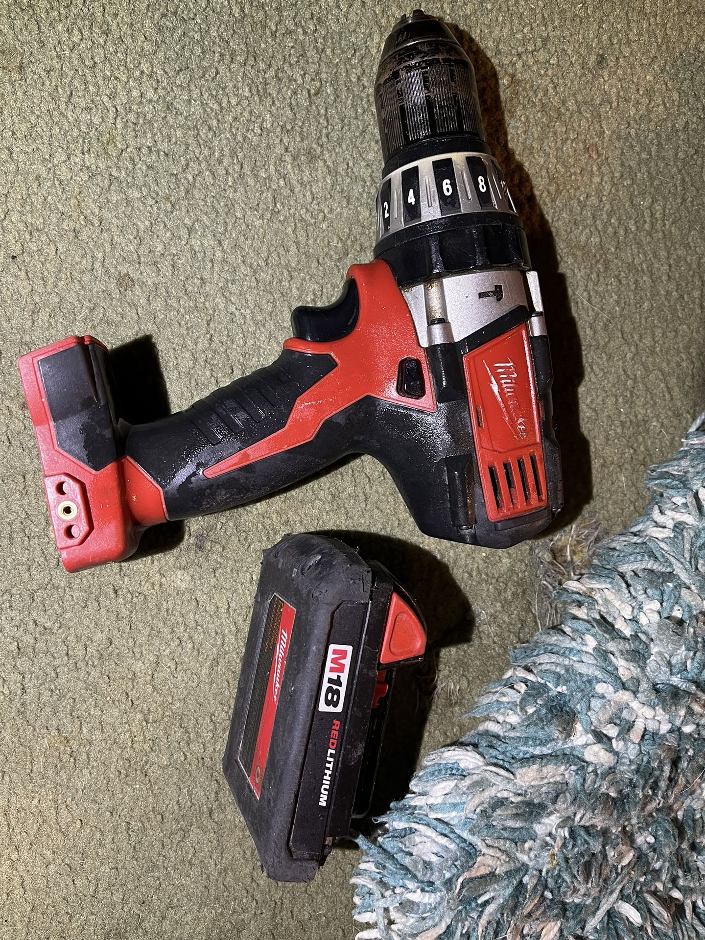 Milwaukee, 18 V hammer drill with battery