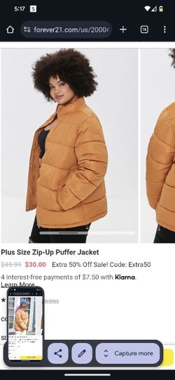 New Forever 21 Puffer Jacket Size 2X