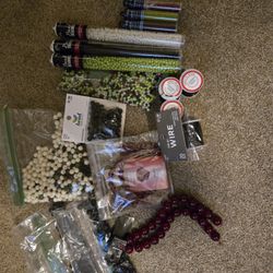 Misc. beads & Black Carbon Steel wire