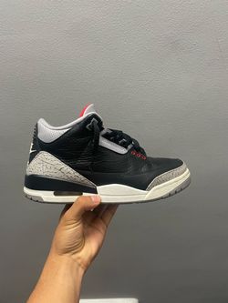 Air Jordan 3 Black Cement Sneakers Size 8