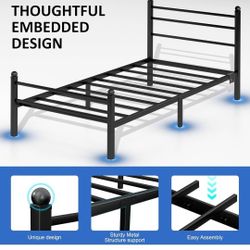 Twin Bed Frame with LED Lights