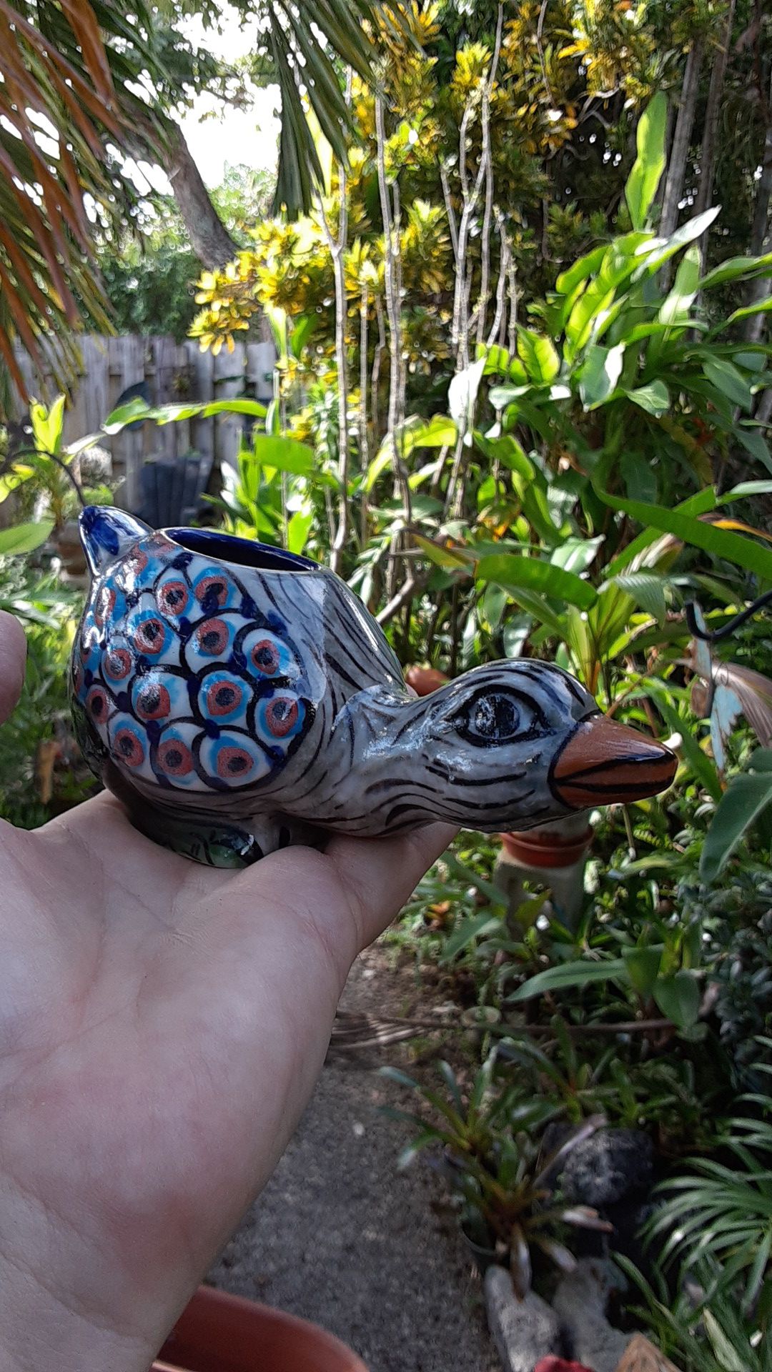 Ceramic goose potted plant holder